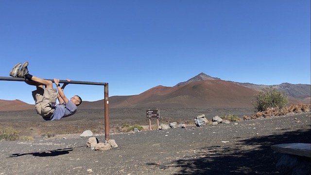 rail along Sliding Sands Trail in Haleakalā